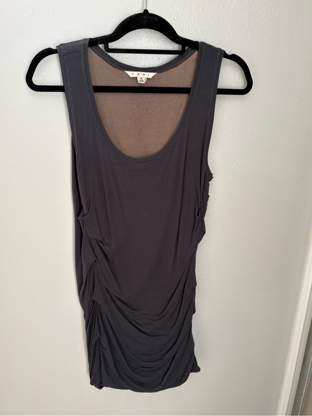 CAbi Charcoal Ruched Tank Top
